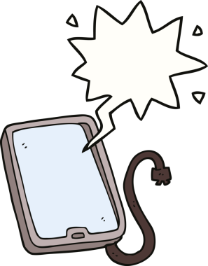 bir insan tarafından çizilmiş konuşma baloncuklu bilgisayar tableti