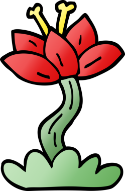 Bir insan tarafından çizilmiş kırmızı zambak karalaması