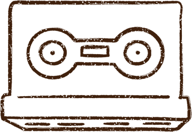 Bir insan tarafından çizilen Müzik Kasedi Kömür Çizimi