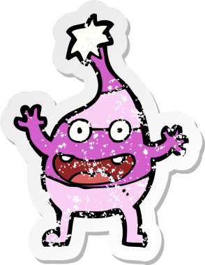 Bir insan tarafından çizilmiş komik bir çizgi filmin gerilimli yapıştırması.