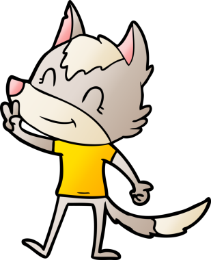 Bir insan tarafından çizilmiş dost canlısı bir kurt.