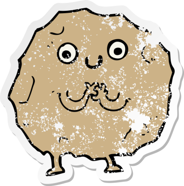 Bir insan tarafından çizilmiş karikatür rock karakterinin sıkıntılı çıkartması.