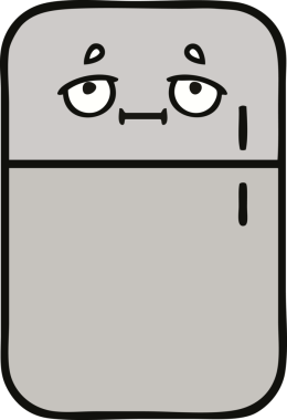 Bir insan tarafından çizilmiş buz dolabı karikatürü.