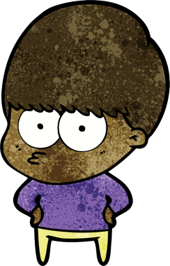 Bir insan tarafından çizilmiş sinirli çizgi film çocuğu.