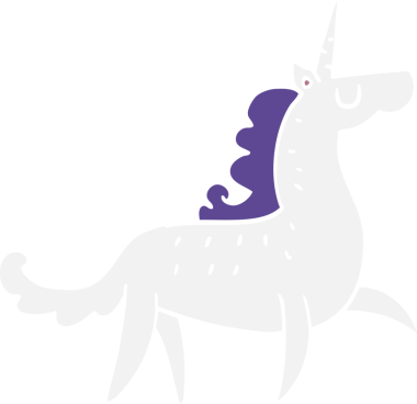 Bir insan tarafından çizilmiş karalama tek boynuzlu atı.