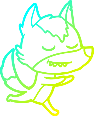 Bir insan tarafından çizilen kurdun soğuk gradyan çizgisi.