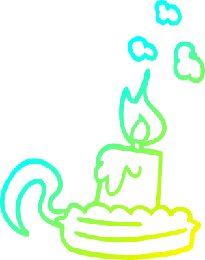 Bir insan tarafından çizilmiş bir mum tutacağının soğuk gradyan çizimi