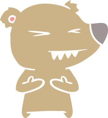 kızgın ayı düz renkli çizgi film bir insan tarafından çizildi.