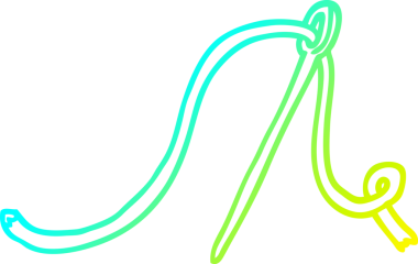 Bir insanın çizdiği iğne ve ipliğin soğuk gradyan çizgisi.