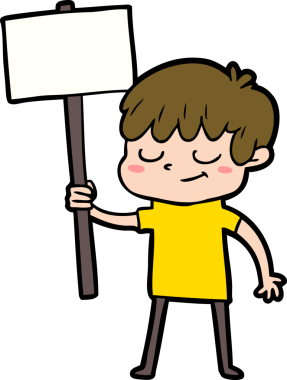 Bir insan tarafından çizilmiş mutlu çocuk çizgi filmi.