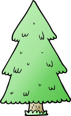 Bir insan tarafından çizilmiş karikatür noel ağacı