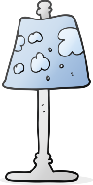 Bir insan tarafından çizilmiş serbest çizim çizgi film lambası.