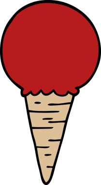 Bir insan tarafından çizilmiş karalama dondurma külahı.