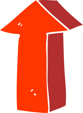 bir insan tarafından çizilen okun düz renk çizimi