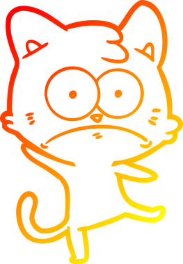 Bir insan tarafından çizilen çizgi film karakterinin sıcak gradyan çizimi