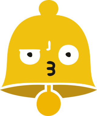 Bir insan tarafından çizilmiş eski bir çanın düz rengi