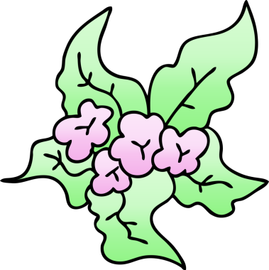 bir insan tarafından çizilmiş gölgelenmiş tuhaf bir karikatür noel çiçeği