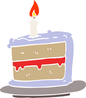 Bir insan tarafından çizilmiş karalama doğum günü pastası.