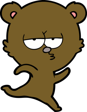 Koşan ayı karikatürü bir insan tarafından çizildi