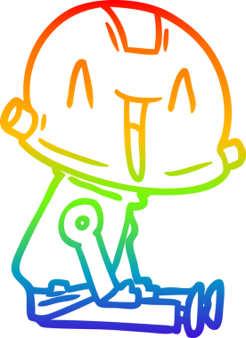 gökkuşağı gradyan çizgisi bir insan tarafından çizilmiş robot çizgi