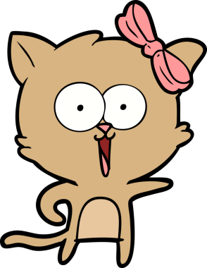 Bir insan tarafından çizilmiş çizgi film kedisi.