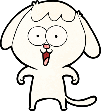 Bir insan tarafından çizilmiş şirin bir çizgi film köpeği.