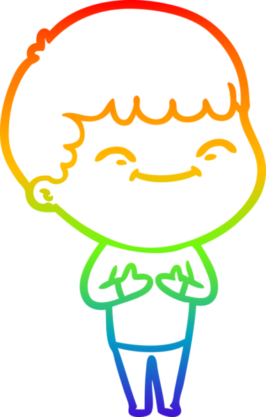 gökkuşağı gradyan çizgi çizimi bir insan tarafından çizilmiş mutlu bir çocuk