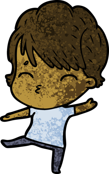 Bir insan tarafından çizilmiş bir çizgi film kadını.