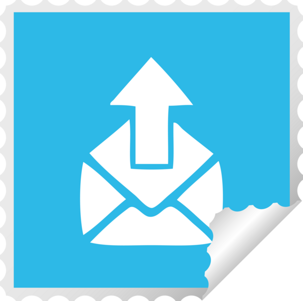 Bir insan tarafından çizilmiş bir e-posta işaretinin kare soyma etiketi