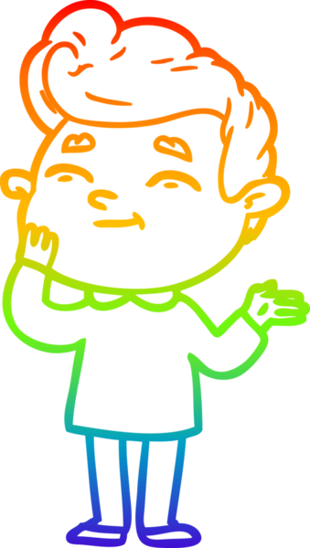 gökkuşağı gradyanı çizimi bir insan tarafından çizilmiş mutlu bir çizgi film adamı