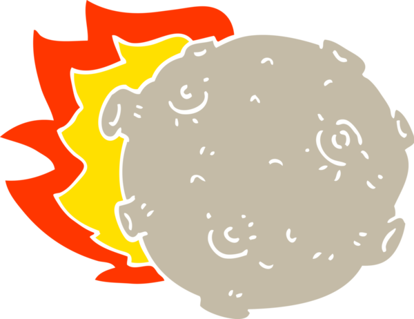 Bir insan tarafından çizilmiş düz renkli çizim asteroidi