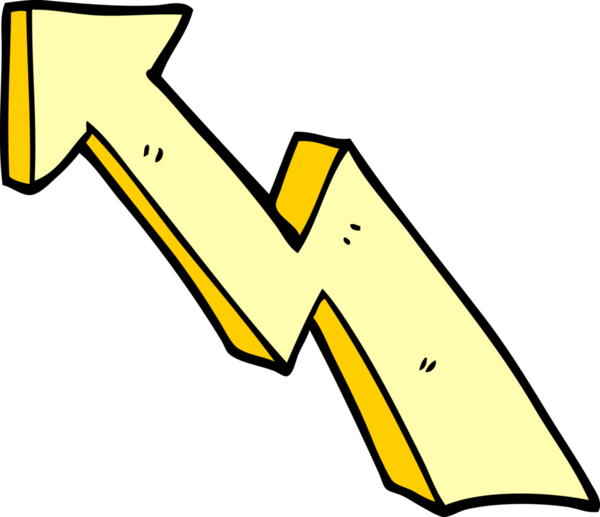 bir insan tarafından çizilmiş yükselen ok karalaması