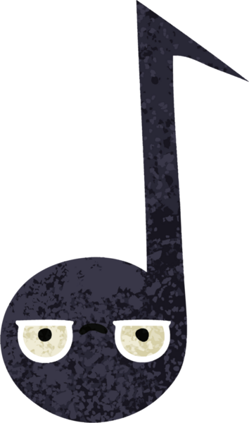 Bir insan tarafından çizilmiş bir notanın retro çizim tarzı karikatürü