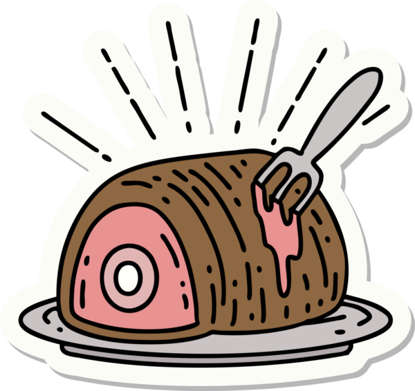 Bir insan tarafından çizilmiş dövme stili biftek etiketi.