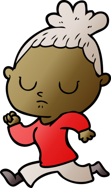 Bir insan tarafından çizilmiş sakin bir kadın çizgi filmi.