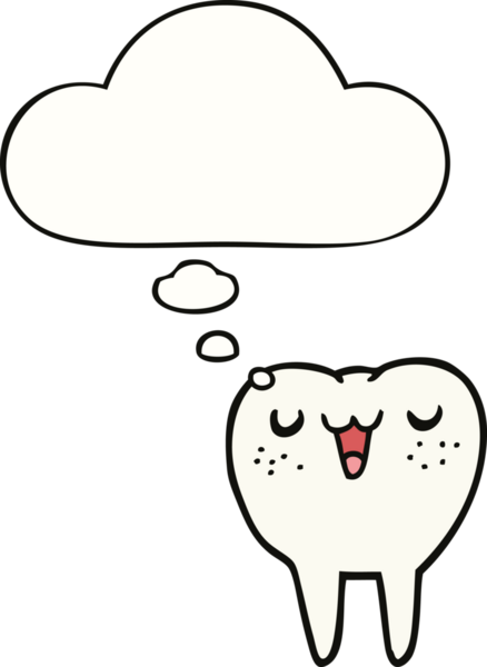 Bir insan tarafından çizilmiş düşünce baloncuklu çizgi film dişi.