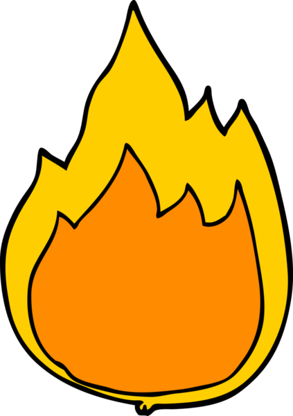 Bir insan tarafından çizilmiş çizgi film ateşi