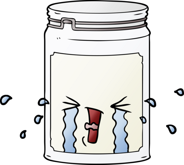 bir insan tarafından çizilmiş cam kavanoz.