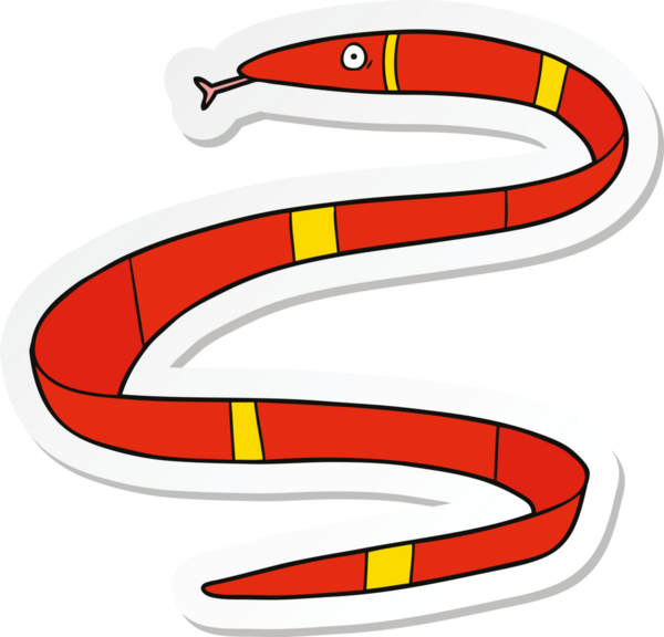 Bir insan tarafından çizilmiş karikatür deniz yılanı etiketi.