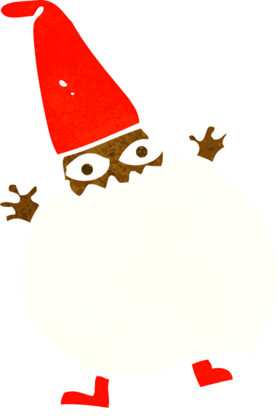 bir insan tarafından çizilmiş küçük bir Noel Baba çizgi filmi