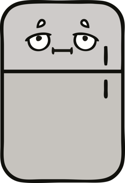 Bir insan tarafından çizilmiş buz dolabı karikatürü.