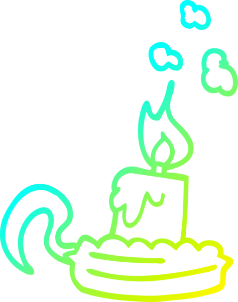 Bir insan tarafından çizilmiş bir mum tutacağının soğuk gradyan çizimi