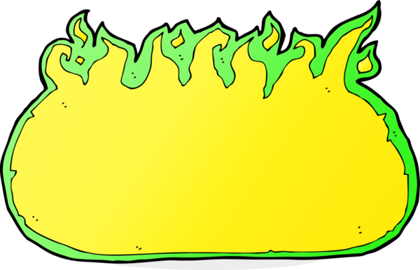 Çizgi film yeşil ateş sınırı bir insan tarafından çizildi