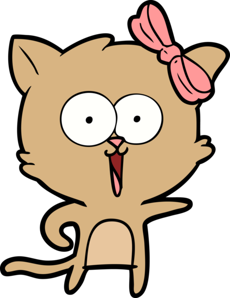 Bir insan tarafından çizilmiş çizgi film kedisi.