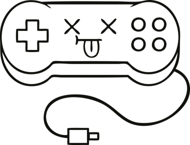 bir insan tarafından çizilmiş bir oyun denetleyicisinin çizgi çizimi