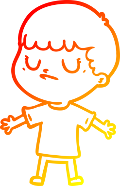 Bir insan tarafından çizilen huysuz bir çocuğun sıcak çizgi çizimi.