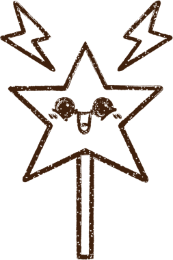 Sihirli Asa Kömür Bir insan tarafından çizilmiş