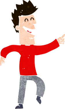 Çizgi filmdeki adam bir insan tarafından çizilmiş.