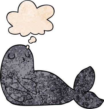 Bir insan tarafından çizilmiş grunge desen biçiminde düşünce baloncuğu olan çizgi film mührü