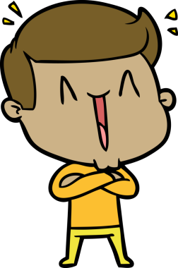 Bir insan tarafından çizilmiş heyecanlı bir çizgi film.